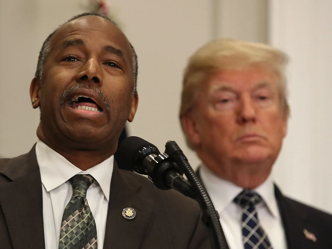 Secretary Dr. Ben Carson speaks before U.S. President Donald Trump 